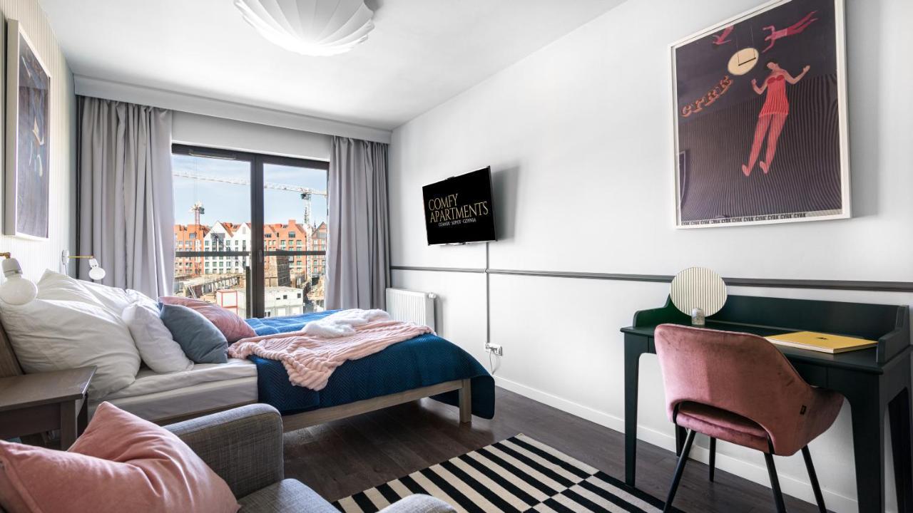 Waterlane W Oknami Na Rzeke - Marina View - Comfy Apartments Gdańsk Exteriör bild